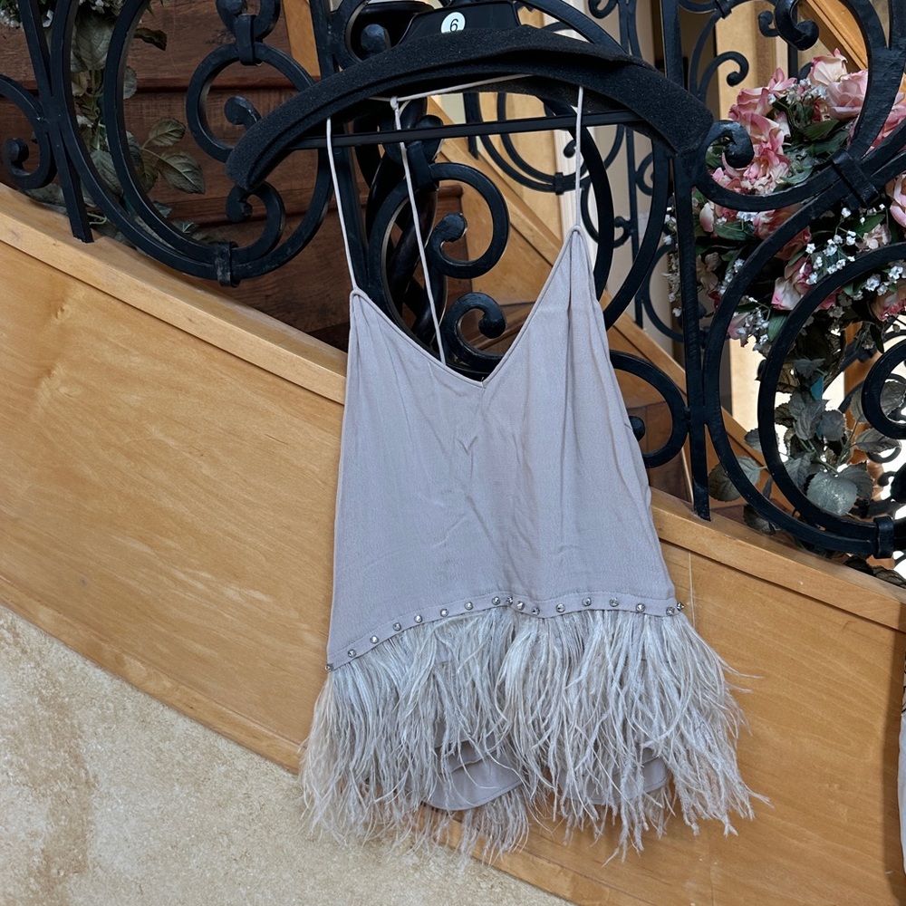 SAYLOR Lavender Fringe Tank Top